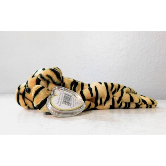 Ty Beanie Baby Stripes Tiger Version 3 Gold Black Retired Plush Animal Tag - Picture 3 of 7